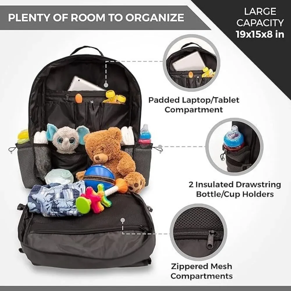 T.O.M. Horizons Sling Diaper Bag for Dad Diaper‎ Changing System Black New